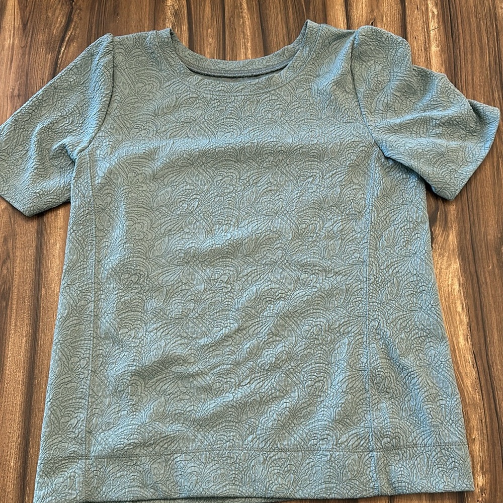 Ann Taylor LOFT Teal Short Sleeve Shirt